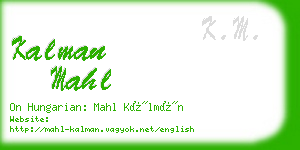 kalman mahl business card